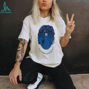 Jaxson Dart Blood Blank Blue Face New York Giants NFL Football 2025 shirt