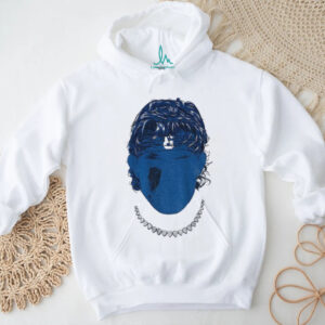 Jaxson Dart Blood Blank Blue Face New York Giants NFL Football 2025 shirt