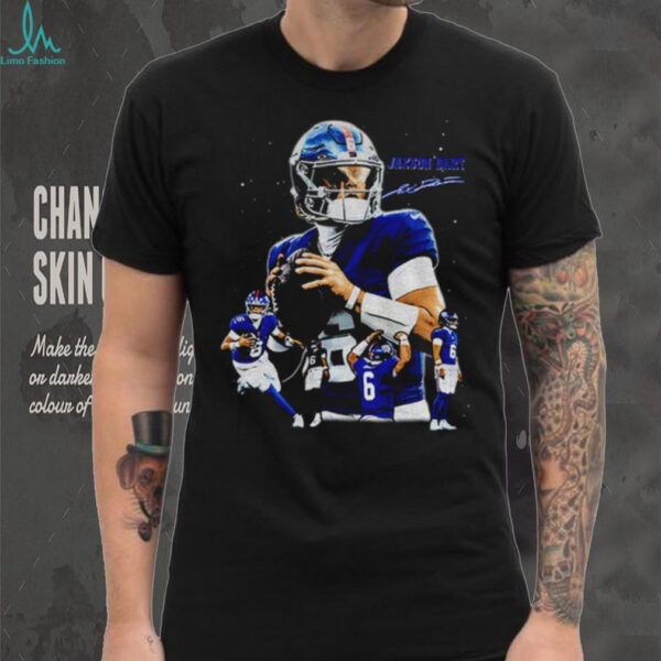 Jaxson Dart The Arrival New York Giants NFL Football signature graphic shirt