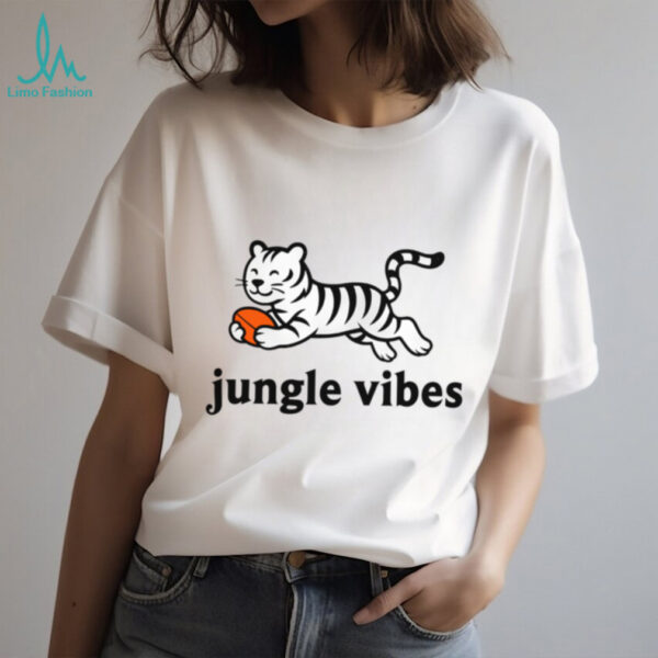 Jungle Vibes Run Wild White Tiger Tee Shirt