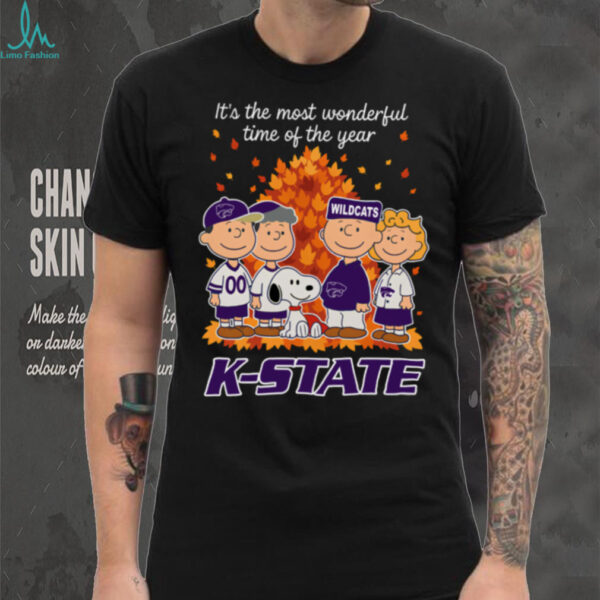 Kansas State Wildcats x Peanuts Fall T Shirt It’s the Most Wonderful Time of the Year