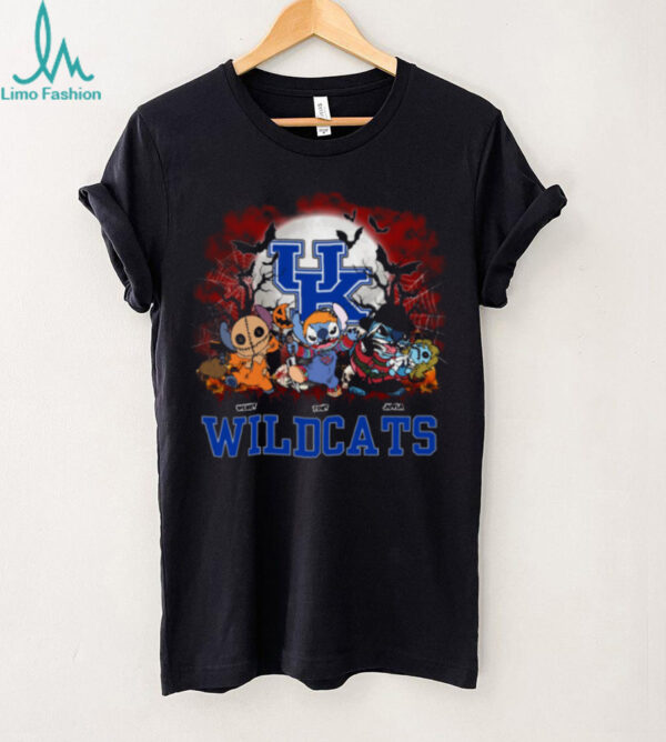 Kentucky Wildcats Halloween Horror Stitch Shirt – Custom NCAA Football Tee – Personalized Scary Gift for Game Day Fans & Families