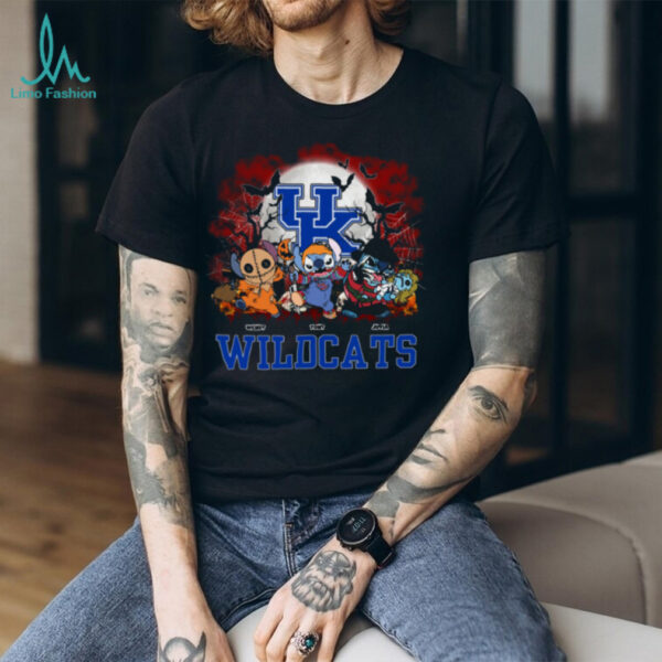 Kentucky Wildcats Halloween Horror Stitch Shirt – Custom NCAA Football Tee – Personalized Scary Gift for Game Day Fans & Families