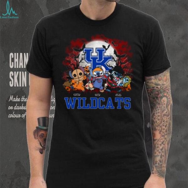 Kentucky Wildcats Halloween Horror Stitch Shirt – Custom NCAA Football Tee – Personalized Scary Gift for Game Day Fans & Families