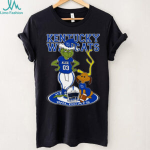 Kentucky Wildcats NCAA Football Grinch and Dog Shirt – Custom Name Fan Tee – Personalized Holiday Gift & Christmas Outfit Idea