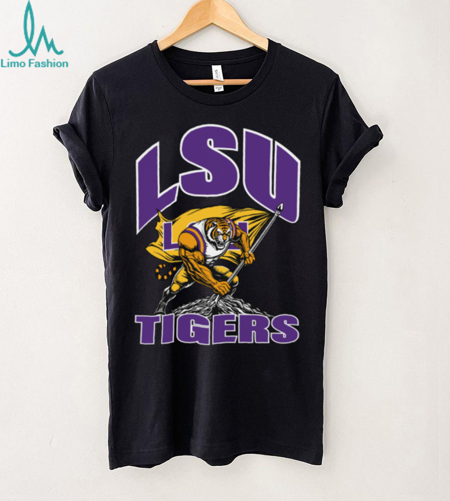 LSU Tigers Mascot Planting Flag College Football Tee LSU Tigers Mascot Planting Flag College Football Tee