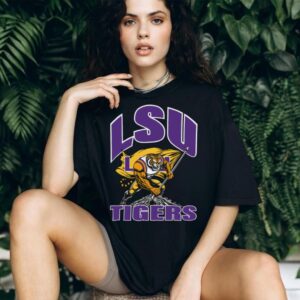 LSU Tigers Mascot Planting Flag College Football Tee
