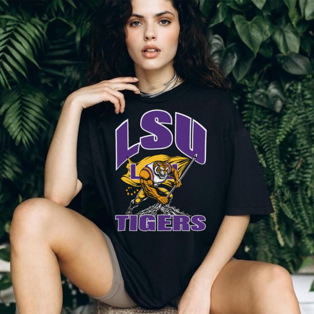 LSU Tigers Mascot Planting Flag College Football Tee LSU Tigers Mascot Planting Flag College Football Tee