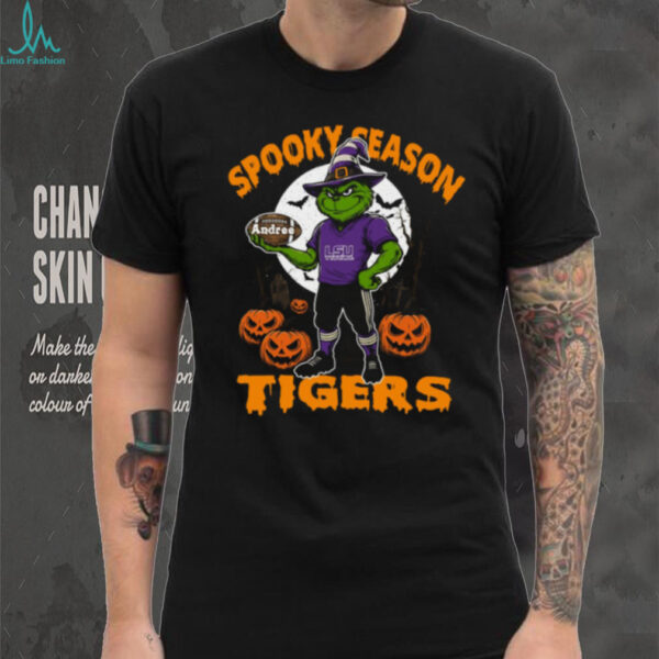 LSU Tigers Spooky Season Tee – Personalized Halloween Shirt – Custom Name NCAA Football Grinch Fan Gear’