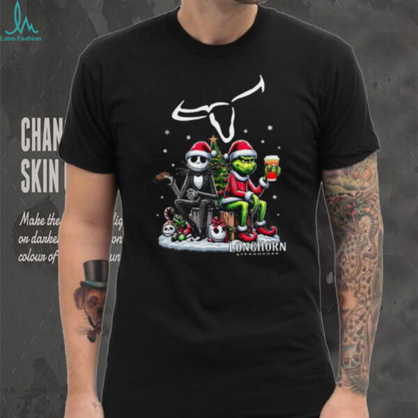 Longhorn Christmas The Grinch And Jack Skellington Unwilling Friends Logo T Shirt