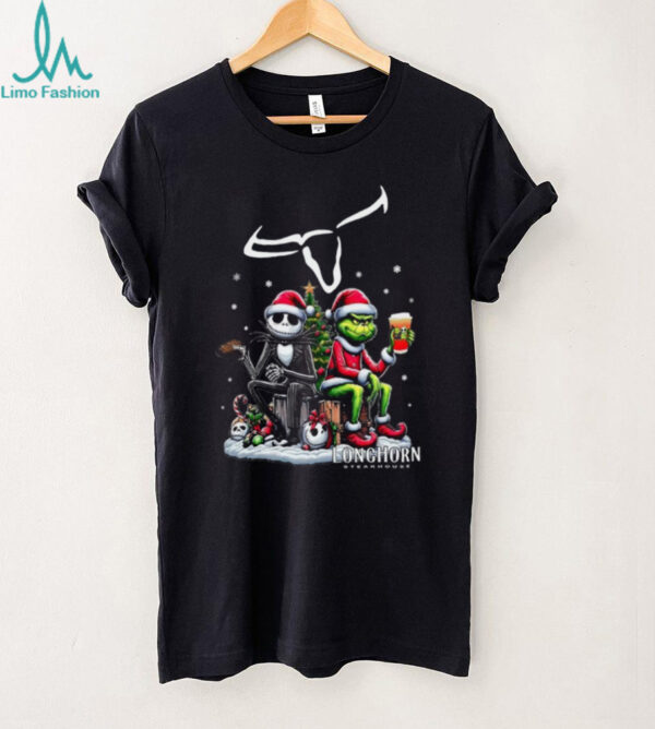 Longhorn Christmas The Grinch And Jack Skellington Unwilling Friends Logo T Shirt
