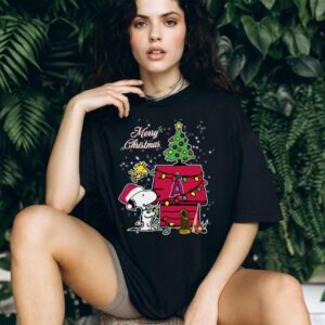 Los Angeles Angels Merry Christmas With Snoopy Baby T Shirt