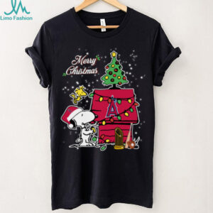 Los Angeles Angels Merry Christmas With Snoopy Baby T Shirt