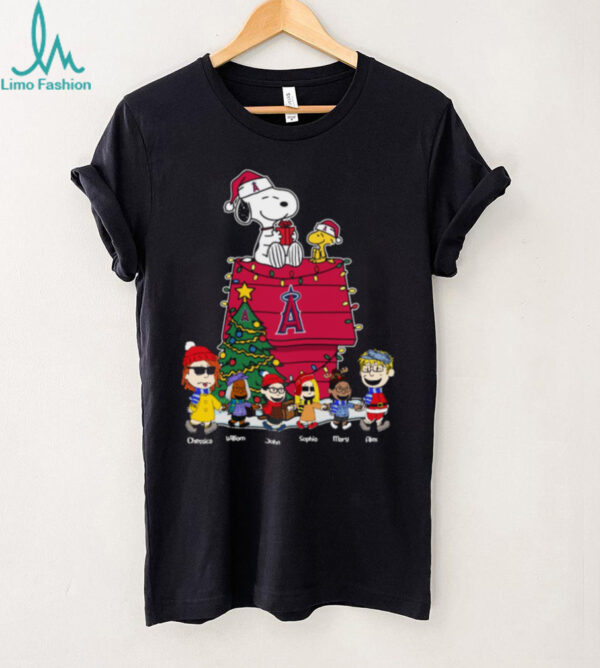 Los Angeles Angels Personalized Holiday Tee – Custom Christmas Peanuts Shirt For MLB Fans, Kids & Gifts