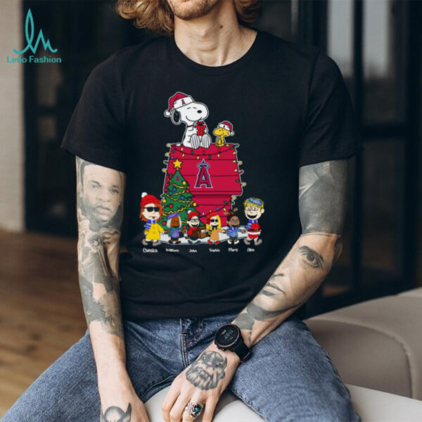 Los Angeles Angels Personalized Holiday Tee – Custom Christmas Peanuts Shirt For MLB Fans, Kids & Gifts