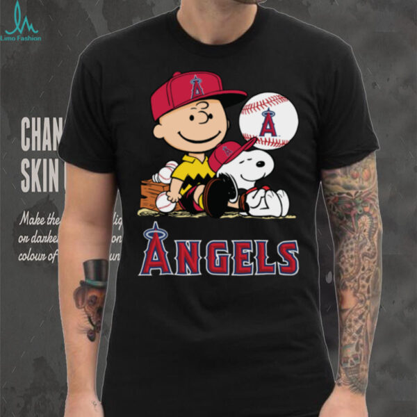 Los Angeles Angels Snoopy Charlie Brown Peanuts T Shirt