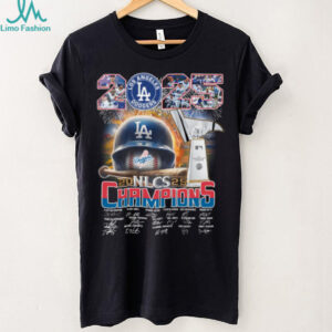 Los Angeles Dodgers 2025 NLCS Champions Team Signatures Baseball T Shirt