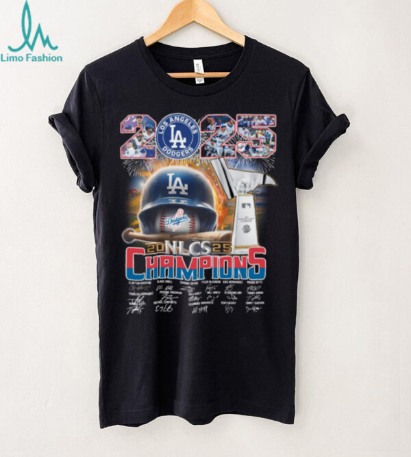 Los Angeles Dodgers 2025 NLCS Champions Team Signatures Baseball T Shirt