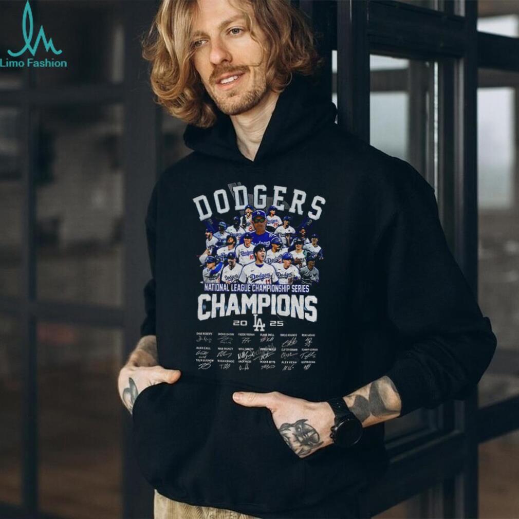 Los Angeles Dodgers 2025 National League Championship Series Champions signature shirt Los Angeles Dodgers 2025 National League Championship Series Champions signature shirt