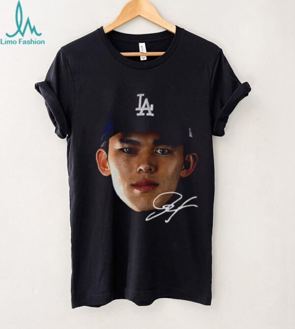 Los Angeles Dodgers 2025 Roki Sasaki big face signature shirt