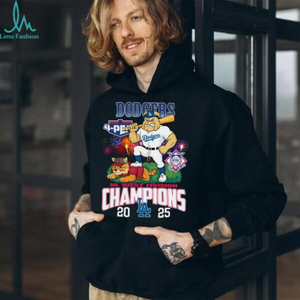 Los Angeles Dodgers 4 Peat NL West Division Champions 2025 Mascot T Shirt