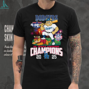 Los Angeles Dodgers 4 Peat NL West Division Champions 2025 Mascot T Shirt