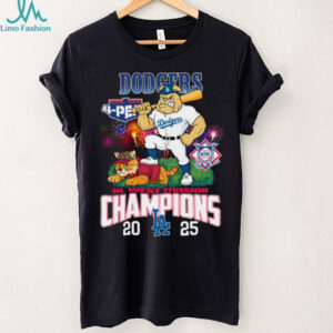Los Angeles Dodgers 4 Peat NL West Division Champions 2025 Mascot T Shirt