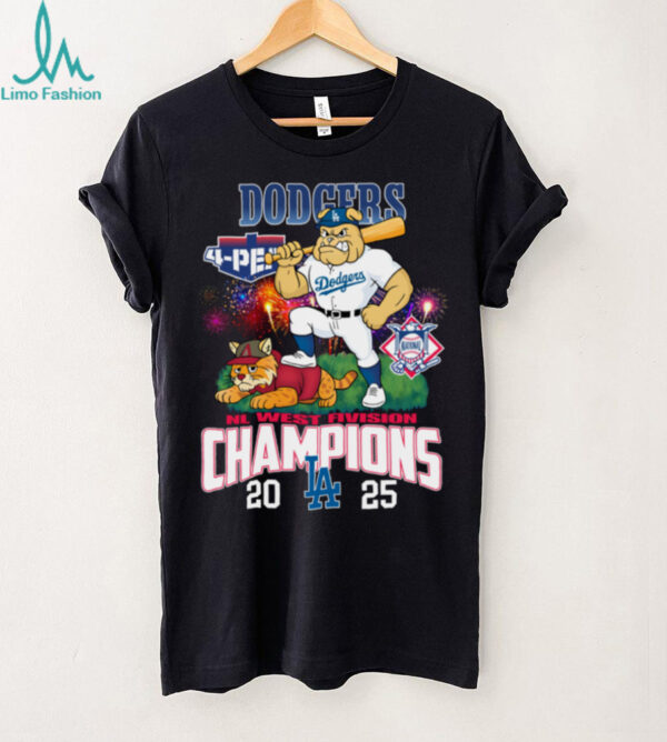 Los Angeles Dodgers 4 Peat NL West Division Champions 2025 Mascot T Shirt
