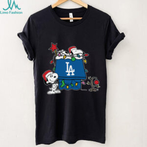 Los Angeles Dodgers Christmas Snoopy Doghouse T Shirt
