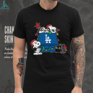 Los Angeles Dodgers Christmas Snoopy Doghouse T Shirt