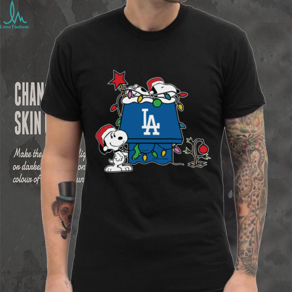Los Angeles Dodgers Christmas Snoopy Doghouse T Shirt Los Angeles Dodgers Christmas Snoopy Doghouse T Shirt