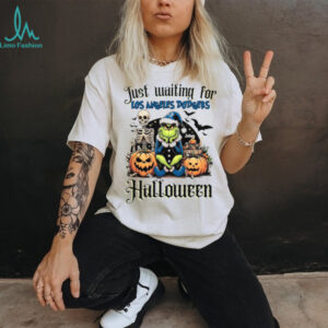 Los Angeles Dodgers Halloween Shirt – Just Waiting for October Fun – Grinch Custom Name MLB Baseball Fan Tee