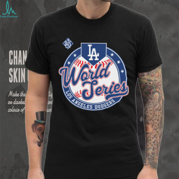 Los Angeles Dodgers Majestic Threads 2025 World Series Logo T Shirt