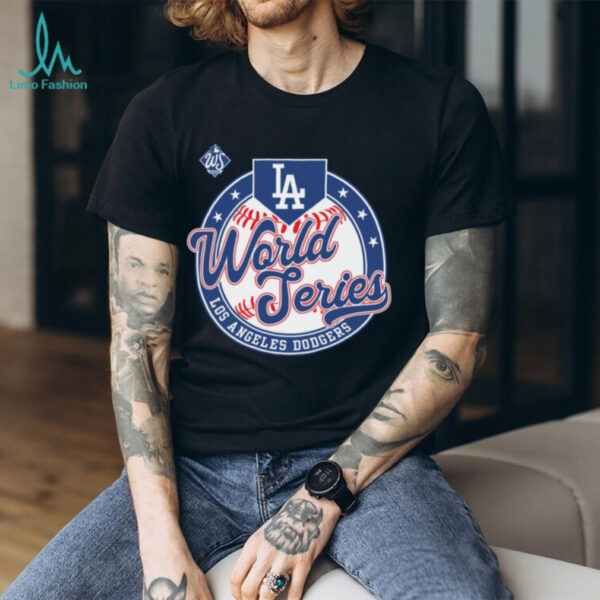 Los Angeles Dodgers Majestic Threads 2025 World Series Logo T Shirt