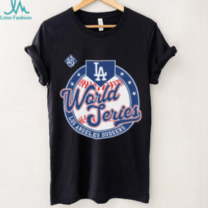 Los Angeles Dodgers Majestic Threads 2025 World Series Logo T Shirt