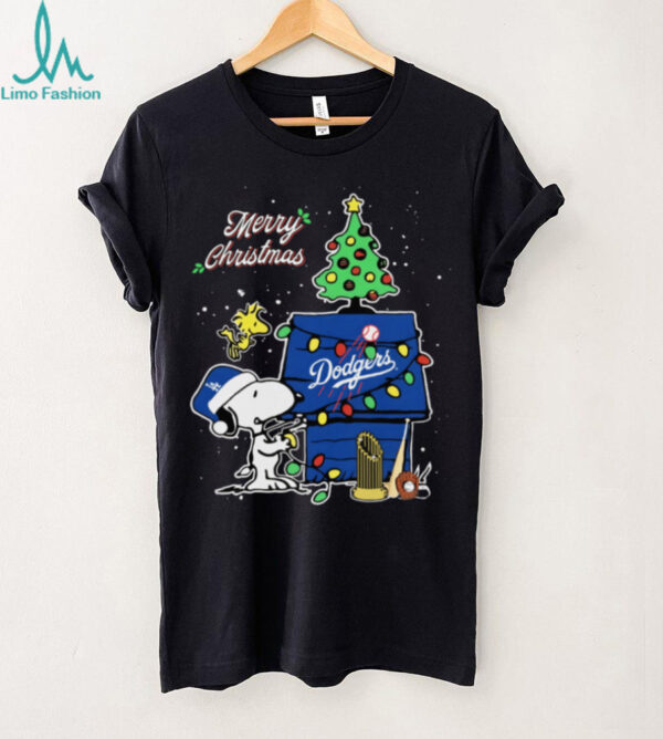 Los Angeles Dodgers Merry Christmas With Snoopy Baby Champions Shirt