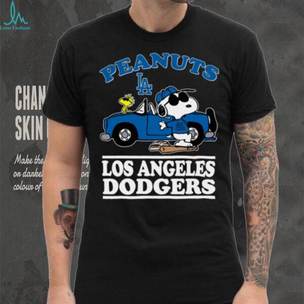 Los Angeles Dodgers Snoopy Peanuts Car Baseball T Shirt