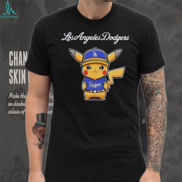Los Angeles Dodgers X Pikachu Logo T shirt