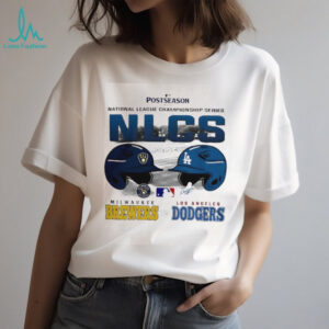 Los Angeles Dodgers vs Milwaukee Brewers MLB 2025 National League Championship Series helmet shirt
