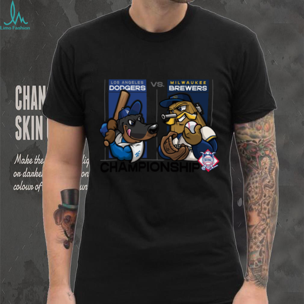 Los Angeles Dodgers vs Milwaukee Brewers Mascot Championship 2025 MLB TShirt Los Angeles Dodgers vs Milwaukee Brewers Mascot Championship 2025 MLB TShirt