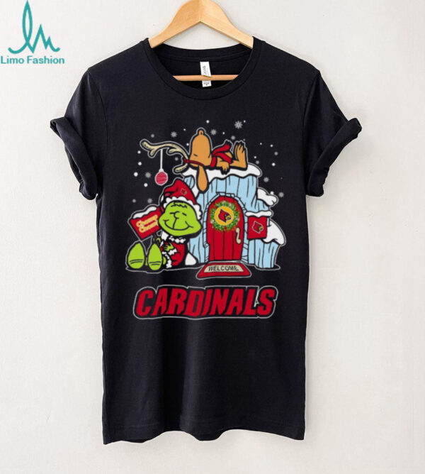 Louisville Cardinals Grinch and Snoopy Nuts Welcome Christmas T Shirt