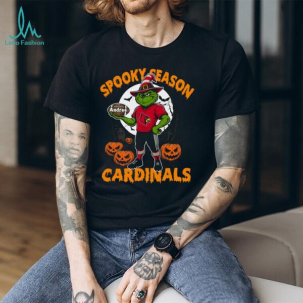 Louisville Cardinals Spooky Season Tee – Custom Name NCAA Football Shirt – Grinch Halloween Personalized Gift