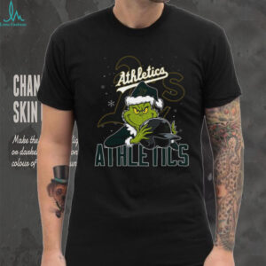 MLB Athletics Christmas Grinch Helmets Baseball Logo T Shirt
