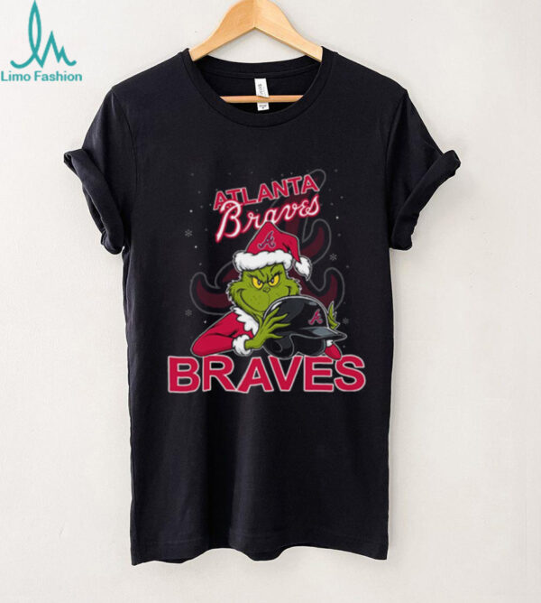 MLB Atlanta Braves Christmas Grinch Helmets Baseball Logo T Shirt