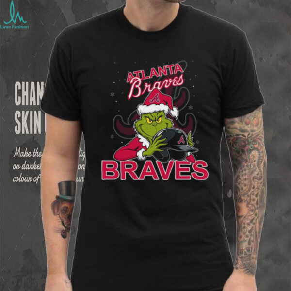 MLB Atlanta Braves Christmas Grinch Helmets Baseball Logo T Shirt