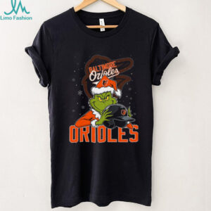 MLB Baltimore Orioles Christmas Grinch Helmets Baseball Logo T Shirt