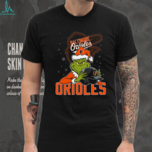 MLB Baltimore Orioles Christmas Grinch Helmets Baseball Logo T Shirt