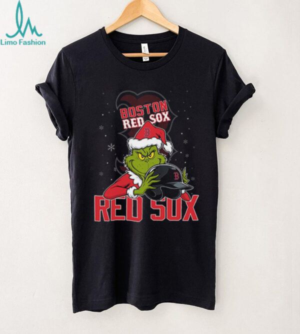 MLB Boston Red Sox Christmas Grinch Helmets Baseball Logo Shirt