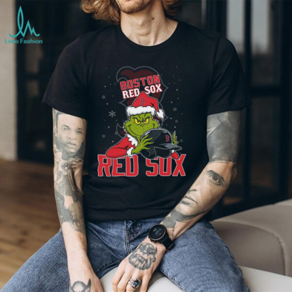 MLB Boston Red Sox Christmas Grinch Helmets Baseball Logo Shirt