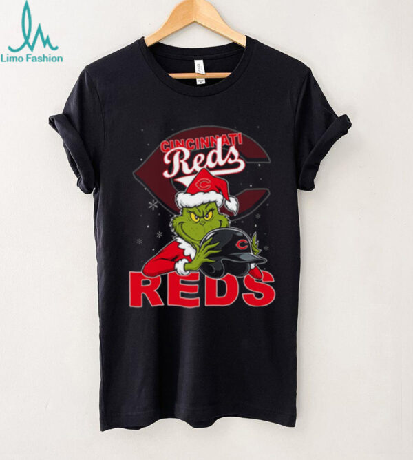 MLB Cincinnati Reds Christmas Grinch Helmets Baseball Logo Shirt